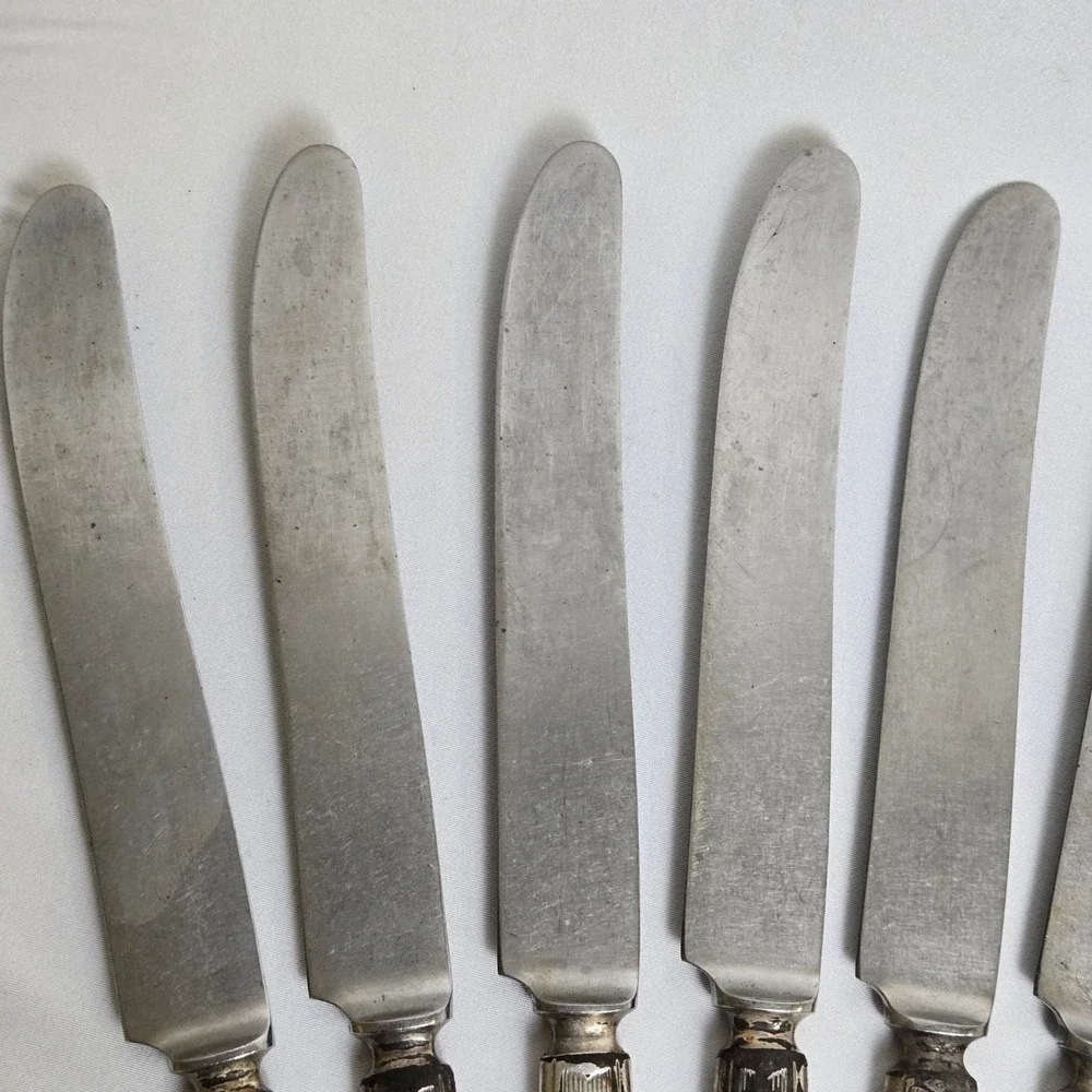 WM‎ Rogers MFG Co Stainless Butter Knives, Set of 9, Vintage 9.5